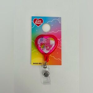 Care Bears Pink Heart Badge Reel ID Holder NWT